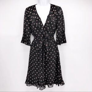 Ann Taylor Loft Size 4 w/ Tie & Ruffled Details 3/4 Sleeves Professional Dress